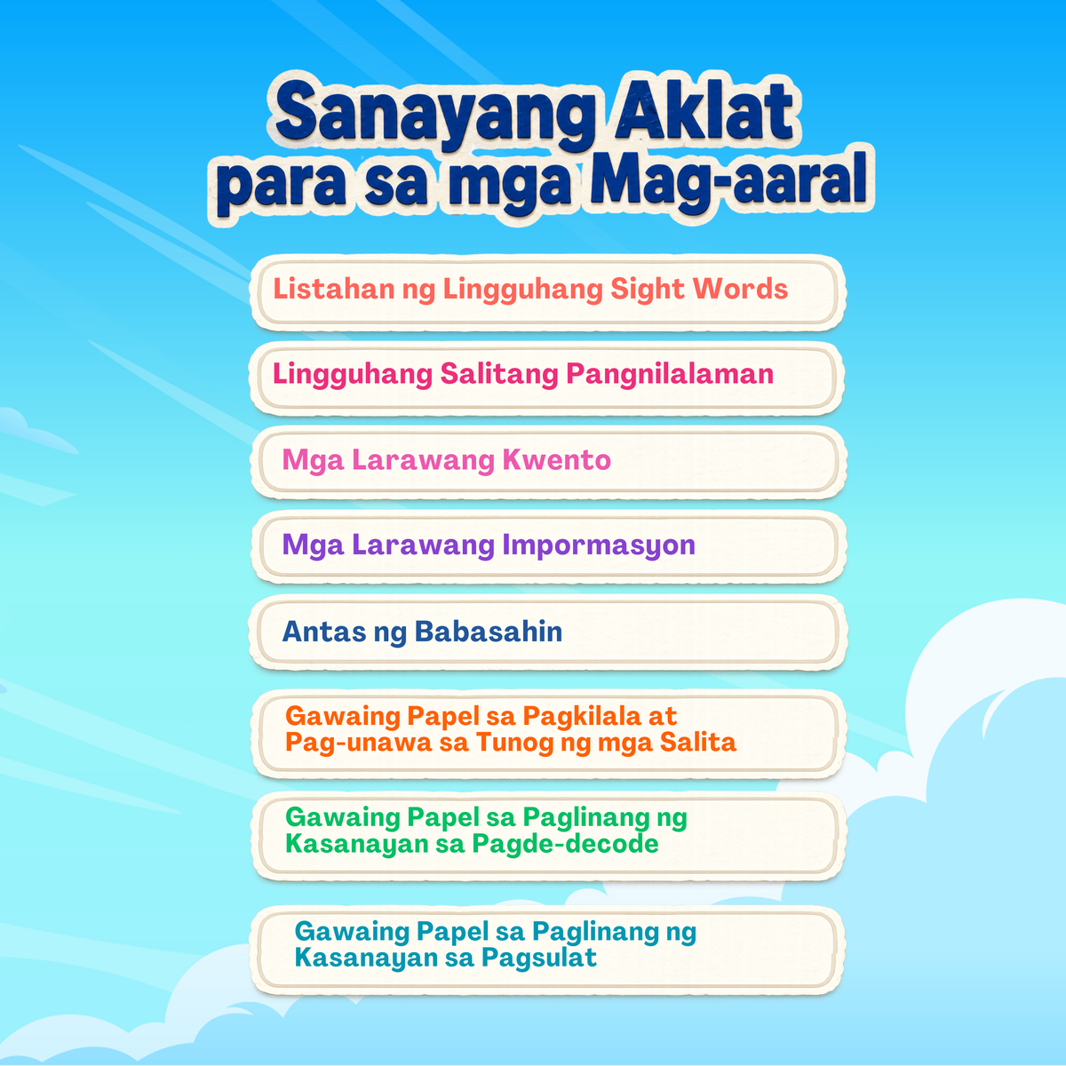 Hagdan sa Pagbasa at Literasi (Key Stage 1 - Hagdan A-D)